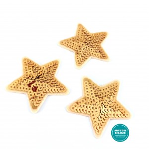 Pegatina Termo-adhesiva con Paillettes - Estrella Oro